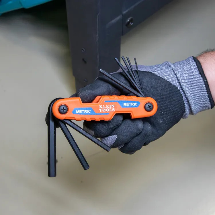Klein Compact Folding Hex Key Set, 8-Key, Metric - 70540M