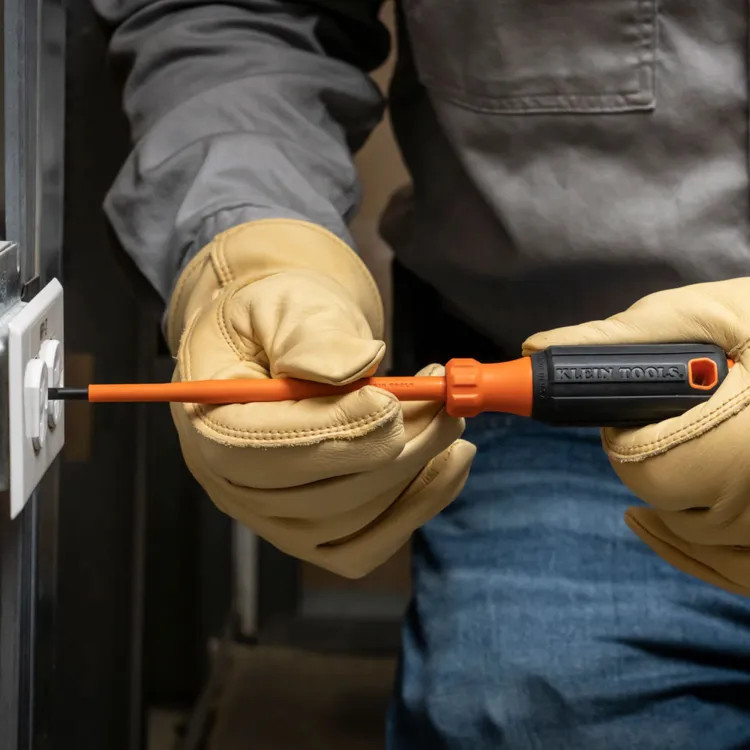 Klein 1/4" Cabinet Insulated Screwdriver, 6" Round Shank, 1000V - 6826INS