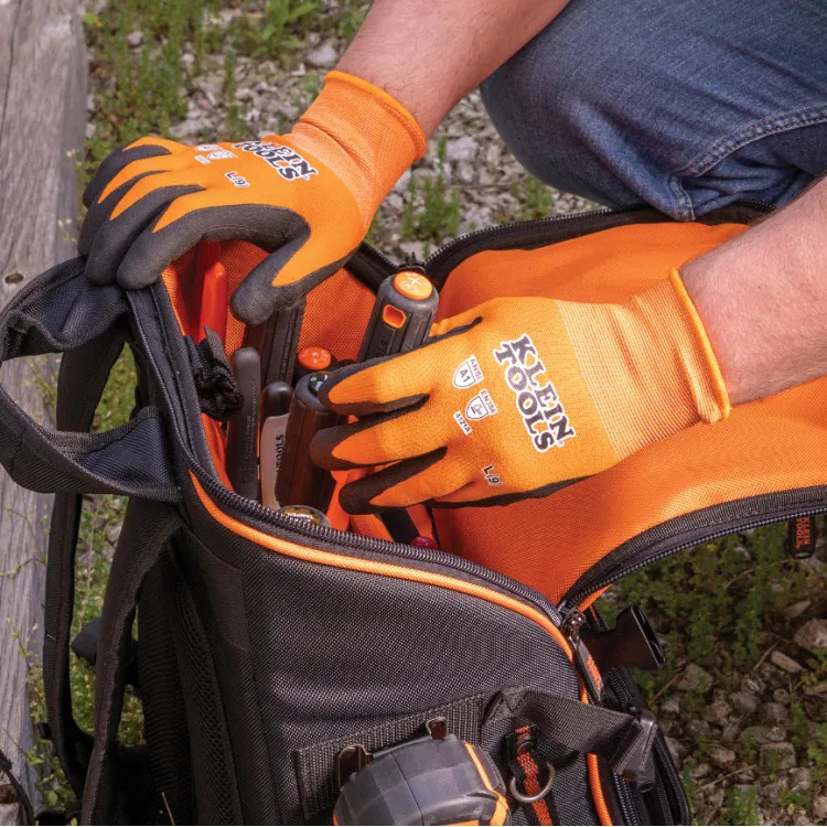 Klein 2-Pair Knit Dipped Gloves, Nylon-Spandex, Cut Level A1, Touchscreen, Large - 60581 