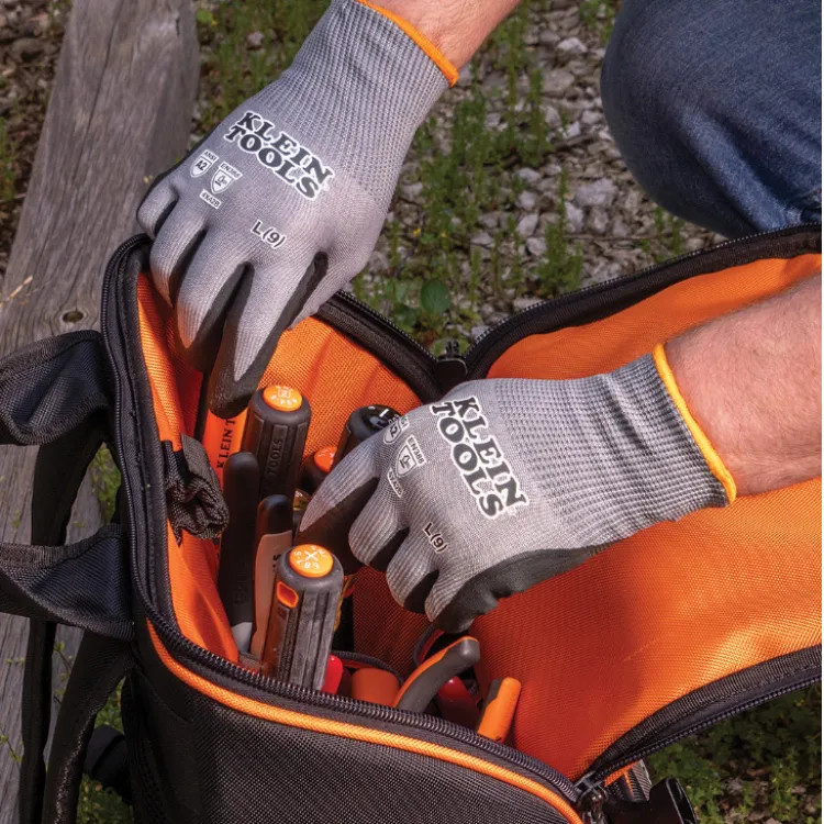 Klein 2-Pair Knit Dipped Gloves, HPPE, Cut Level A2, Touchscreen, Large - 60585
