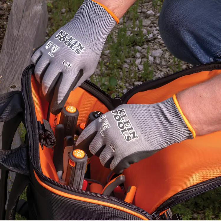 Klein 2-Pair Knit Dipped Gloves, HPPE, Cut Level A2, Touchscreen, Medium - 60584