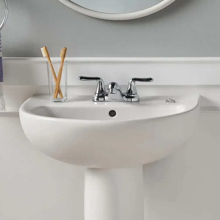 American Standard Evolution 22" x 17" Pedestal Sink Top, Vitreous China, 4" Centers, Linen - 0467.004.222