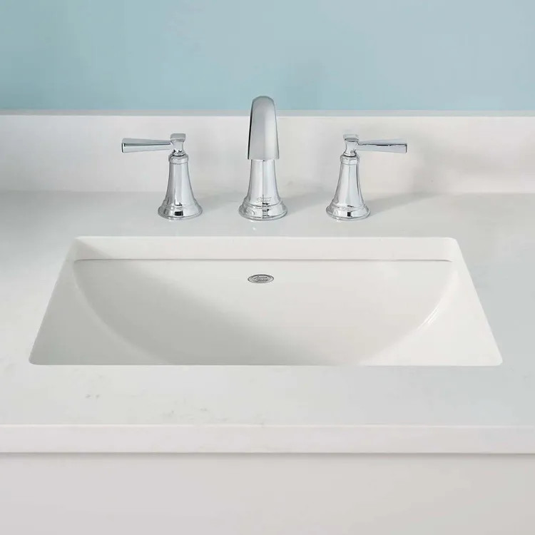 American Standard Studio 18" Under-Counter Bathroom Sink, Glazed Underside, White - 0614300M031.020