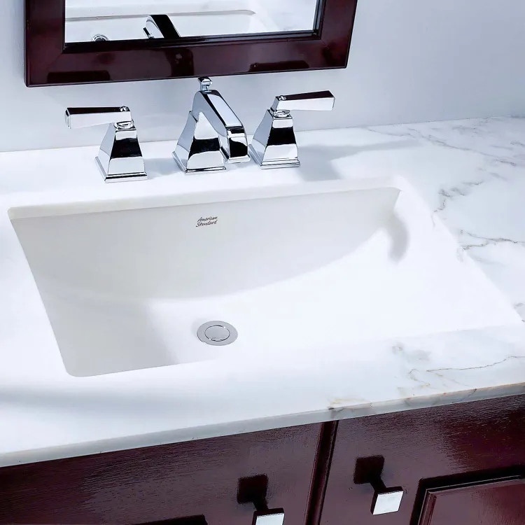 American Standard Studio 18" Under-Counter Bathroom Sink, Glazed Underside, White - 0614300M055.020
