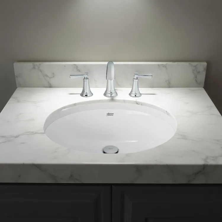 American Standard Reliant Oval Under-Counter Bathroom Sink with Front OVerflow, White - 0496200.020