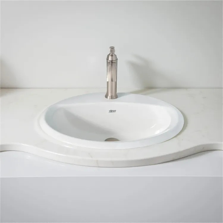 American Standard Reliant Oval Drop-In Bathroom Sink with 1 Hole, ADA, White - 0475247.020 