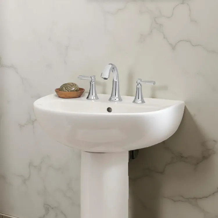 American Standard Reliant 22” x 17-1/2"  Pedestal Sink Top, 8" Centers, White - 0467208.020