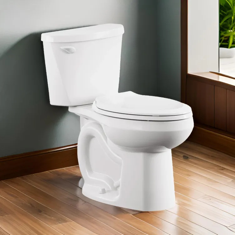 American Standard Colony3 Two-Piece Elongated Toilet, Chair Height, PowerWash, ADA, 10" Rough-In, 1.28 GPF, White (Less Seat) - 250AB104.020