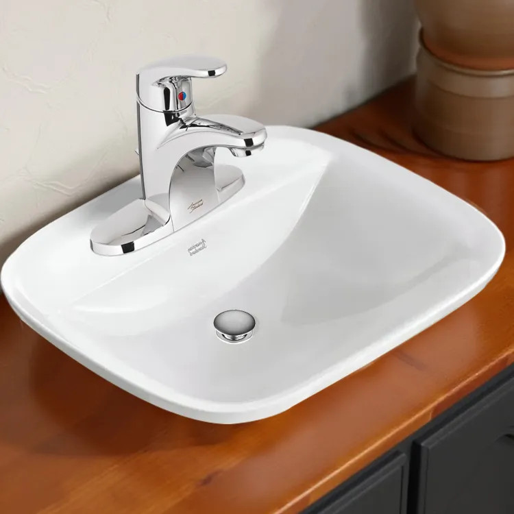 American Standard Aspirations 22” x 18" Drop-In Bathroom Sink, 3 Holes, White - 1721008.020
