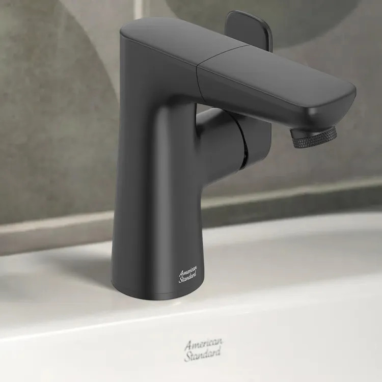 American Standard Aspirations One-Handle Pull-Out Bathroom Faucet w/ Pop-Up, 1.2 GPM, Matte Black - 7061121.243