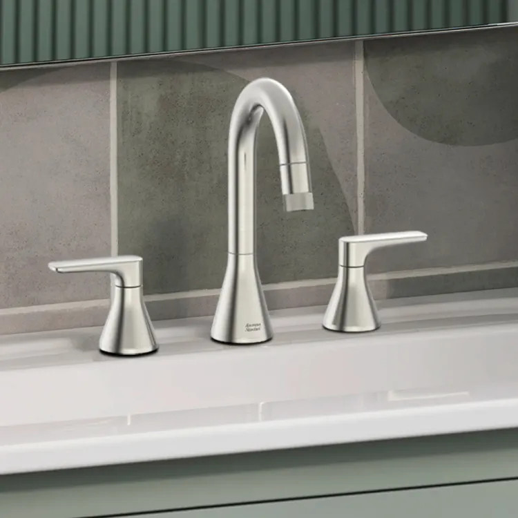 American Standard Aspirations Two-Handle Pull-Out Widespread Lavatory Faucet w/ Pop-Up, Brushed Nickel - 7061821.295