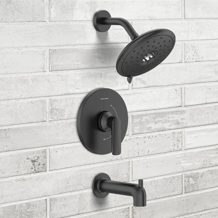 American Standard Aspirations Pressure Balance Tub/Shower Faucet, 1.8 GPM, Matte Black - TU061508.243