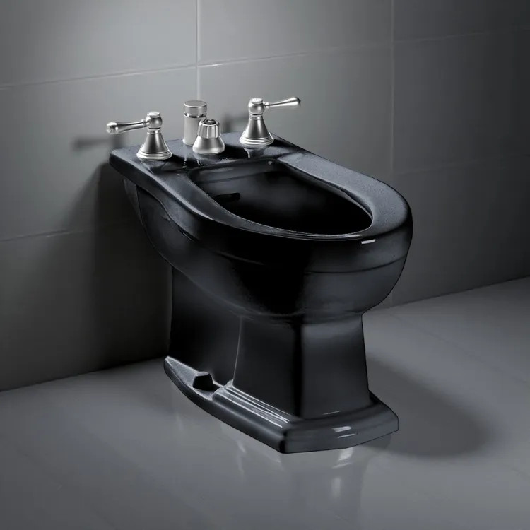 TOTO Clayton Bidet w/ Flushing Rim, Vertical Spray, Less Faucet, Ebony - BT784B#51