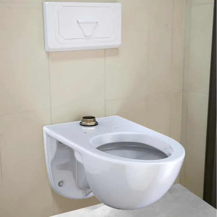 TOTO Elongated Wall Mount Commercial Toilet w/ 1-1/2" Top Spud Inlet, Cotton White - CT728CU#01