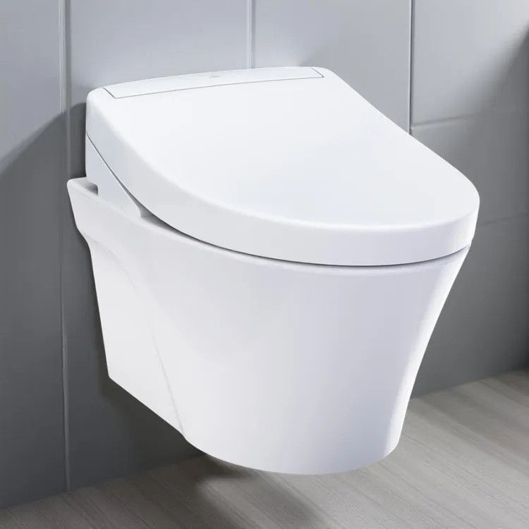 TOTO Elongated In-Wall AP Wall-Hung Toilet w/ S5 Washlet Bidet Combo,1.28 GPF/ 0.9 GPF, Cotton White - CWT4263446CMFG#MS