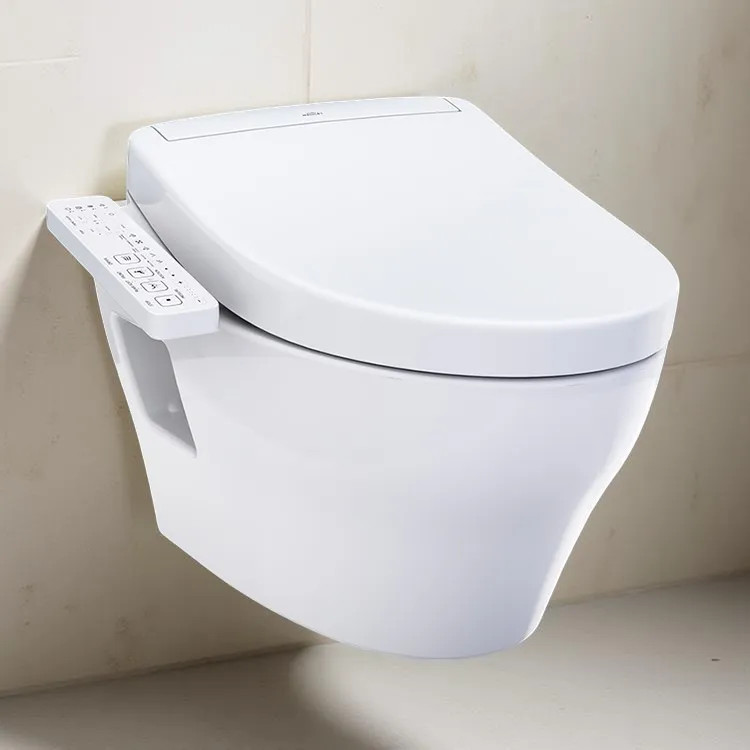 TOTO Elongated In-Wall EP Wall-Hung Toilet w/ S2 Washlet Bidet Combo,1.28 GPF/ 0.9 GPF, Cotton White - CWT4283346CMFG#MS