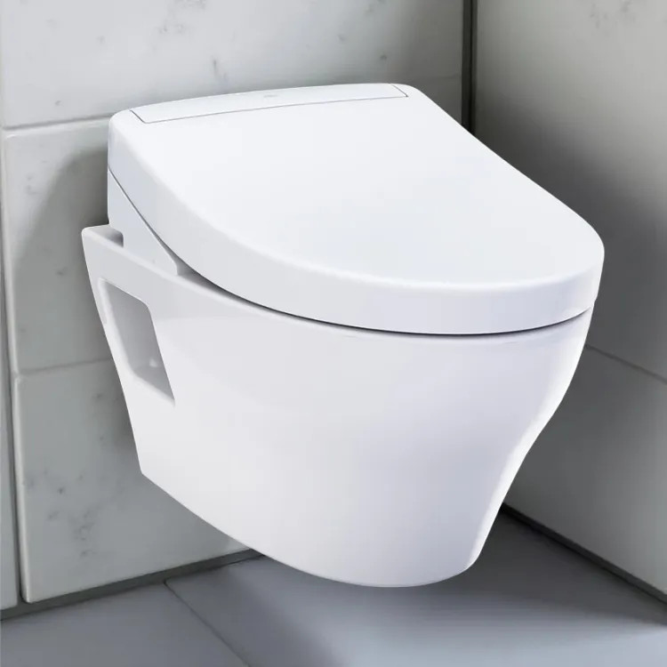 TOTO Elongated In-Wall EP Wall-Hung Toilet w/ S5 Washlet Bidet Combo,1.28 GPF/ 0.9 GPF, Cotton White - CWT4283446CMFG#MS