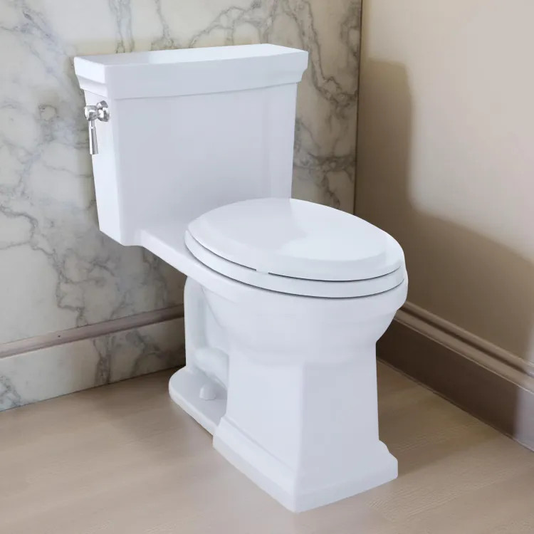 TOTO Promenade II One-Piece Toilet with SoftClose Toilet Seat, Elongated, 1.28 GPF, Cotton White -  MS814224CEFRG#01 