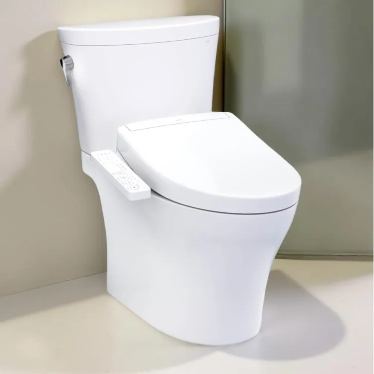 TOTO MW4483346CEMFGN#01 AQUIA 2-PIECE ELONGATED DUAL FLUSH TOILET W/ S2 BIDET SEAT COTTON WHITE ARC