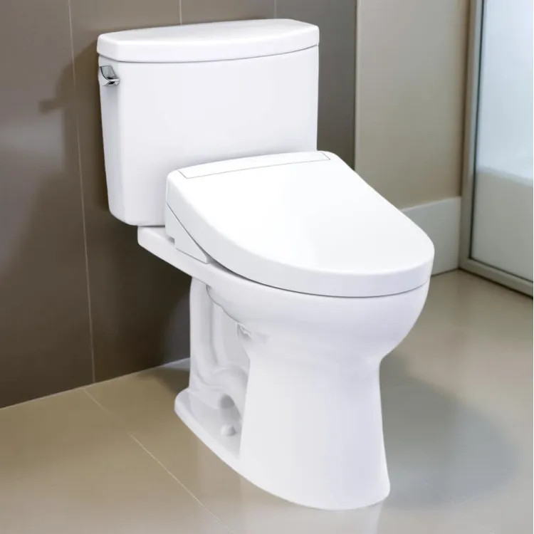 TOTO MW4543446CUFG#01 DRAKE II 2-PIECE ELONGATED 1.0 GPF TOILET W/ S5 BIDET SEAT COTTON WHITE 1G