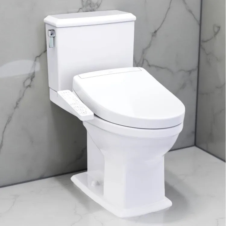 TOTO MW4943346CEMFG#01 CONNELLY 2-PIECE ELONGATED DUAL FLUSH TOILET W/ S2 BIDET SEAT COTTON WHITE