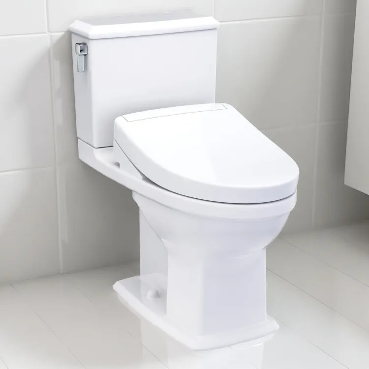 TOTO MW4943446CEMFG#01 CONNELLY 2-PIECE ELONGATED DUAL FLUSH TOILET W/ S5 BIDET SEAT COTTON WHITE