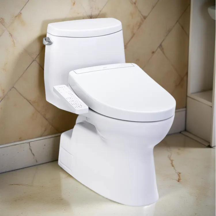 TOTO Carlyle II 1G One-Piece Elongated Toilet w/ S2 Bidet Seat, 1.0 GPF, Cotton White - MW6143346CUFG#01