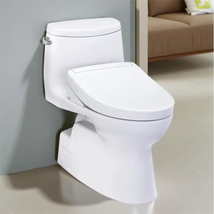 TOTO Carlyle II 1G One-Piece Elongated Toilet w/ S5 Bidet Seat, 1.0 GPF, Cotton White - MW6143446CUFG#01