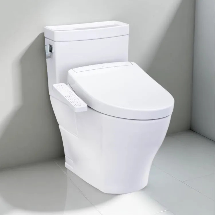 TOTO Legato WASHLET+ One-Piece Elongated Toilet w/ S2 Bidet Seat, 1.28 GPF, Cotton White - MW6243346CEFG#01