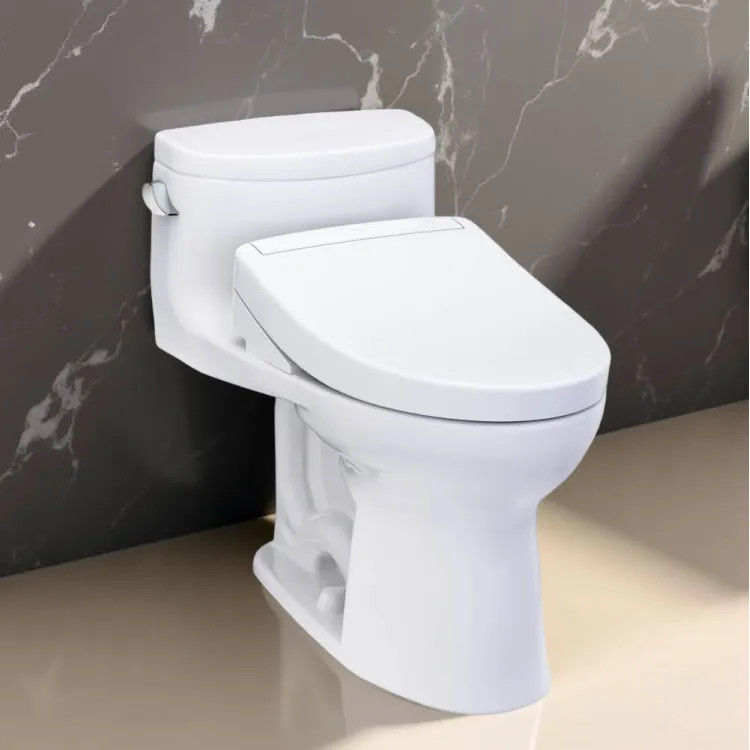 TOTO Supreme II WASHLET+ One-Piece Elongated Toilet w/ S5 Bidet Seat, 1.28 GPF, Cotton White - MW6343446CEFG#01