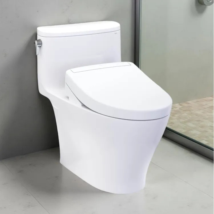 TOTO Nexus One-Piece Elongated Toilet w/ WASHLET+ S5 Bidet Seat, 1.0 GPF, Cotton White - MW6423446CUFG#01