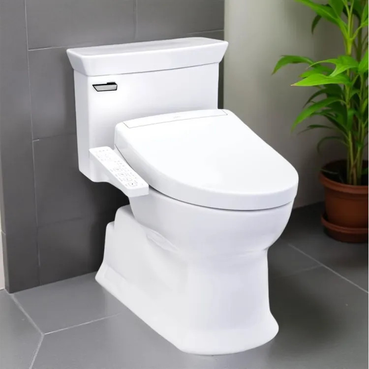 TOTO Soirée One-Piece Elongated Toilet w/ WASHLET+ S2 Bidet Seat, 1.28 GPF, Cotton White - MW9643346CEFG#01