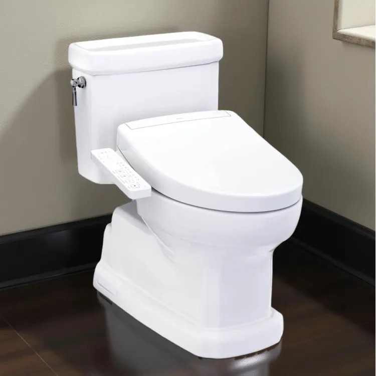 TOTO Guinevere One-Piece Elongated Toilet w/ WASHLET+ S2 Bidet Seat, 1.28 GPF, Cotton White - MW9743346CEFG#01