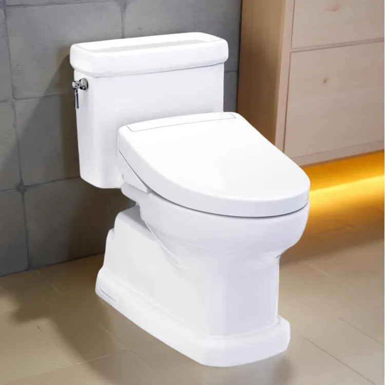 TOTO Guinevere One-Piece Elongated Toilet w/ WASHLET+ S5 Bidet Seat, 1.28 GPF, Cotton White - MW9743446CEFG#01