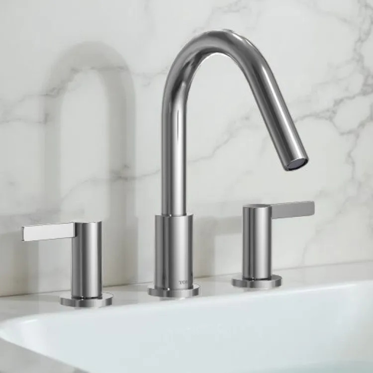 TOTO GF Three-Hole Roman Tub Filler Trim, Two Lever Handles, Deck-Mount, Polished Chrome - TBG11201UA#CP