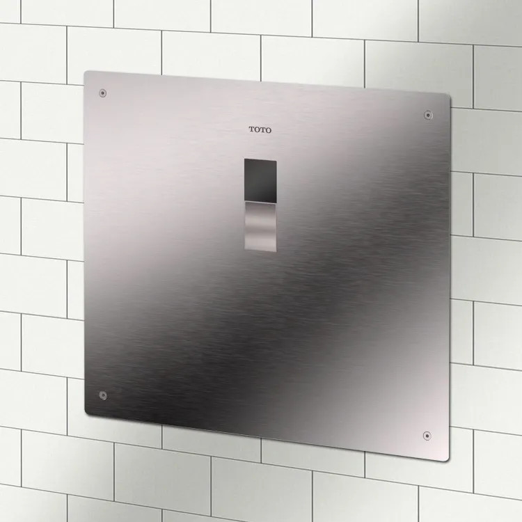 TOTO EcoPower High Efficiency Concealed Toilet Flush Valve with Smart Sensor, Back Spud Floor, ADA, 1.28 GPF, Stainless Steel - TET2UB33#SS