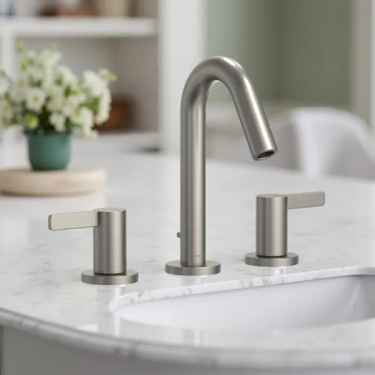 TOTO GF Series Two Handle Widespread Bathroom Faucet, 1.2 GPM, WaterSense, ADA, Brushed Nickel - TLG11201UA#BN