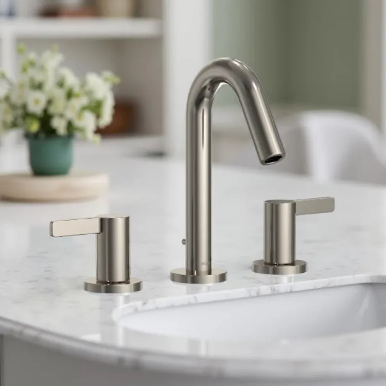 TOTO GF Series Two Handle Widespread Bathroom Faucet, 1.2 GPM, WaterSense, ADA, Polished Nickel - TLG11201UA#PN