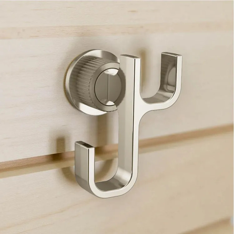 Pebble Grey™ Manhattan Double Towel Hook For Bathroom Towels - View #6
