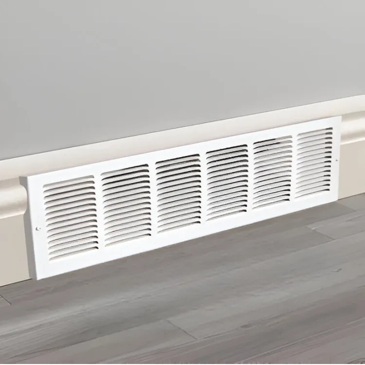 Shoemaker 30" x 6" Baseboard Return Air Grille, Soft White - 1150-30X6