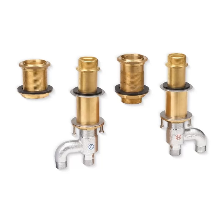 Toto TB2F 4-Hole Deck-Mount Tub Filler Rough-in w/ Hand Shower Valve, 1/2" NPSM