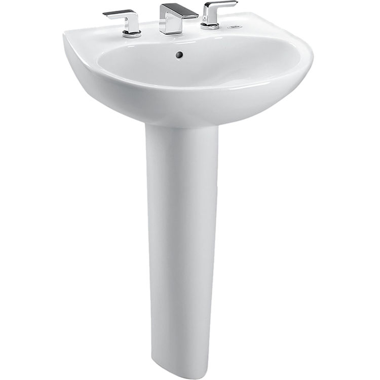 Toto LPT241.4G#01 Supreme 23in x 20in Cotton White Pedestal Lavatory Sink
