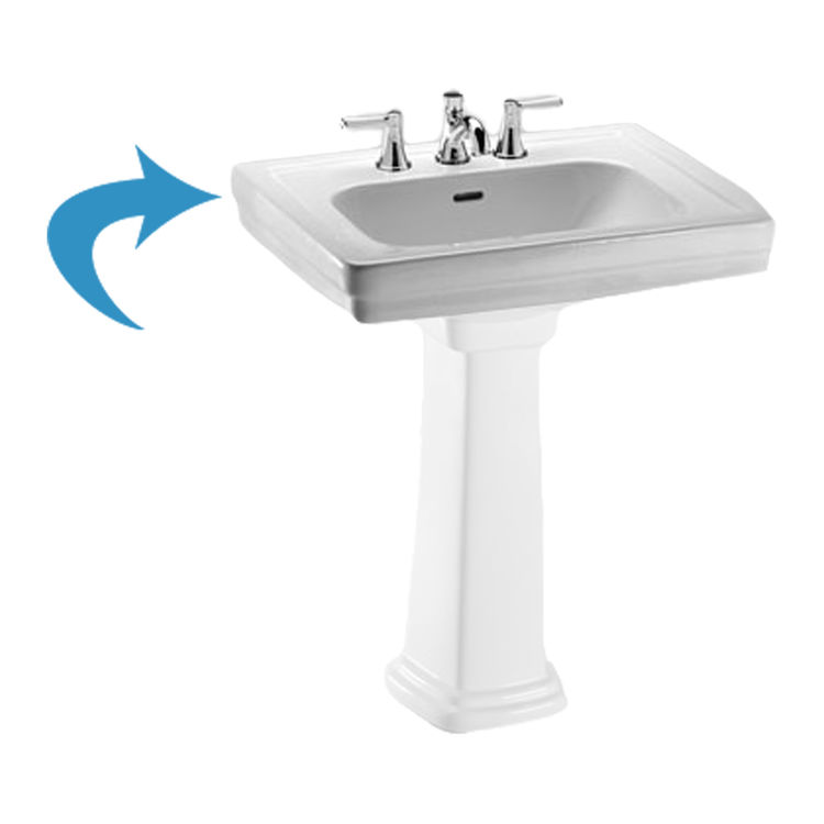 Toto LT530.4#01 Cotton White Promenade Pedestal Lavatory, Sink Only 4" Centers