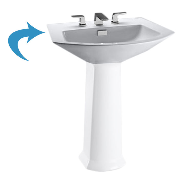 Toto LT960#11 Colonial White Soiree Pedestal Lavatory, Sink Only Single Hole