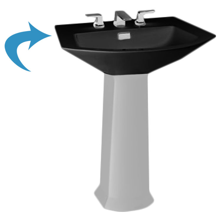 Toto LT960#51 Ebony Soiree Pedestal Lavatory, Sink Only Single Hole