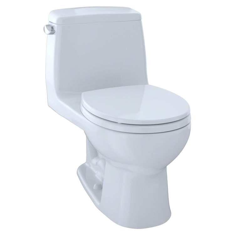 TOTO Ultimate One-Piece Round Bowl Toilet with SoftClose Seat, Power Gravity, 1.6 GPF, Cotton White - MS853113#01