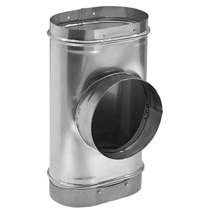 M&G DuraVent 6" DuraLiner Oval Tee w/ Round Branch w/ Cap - 4667-O, 6DLR-OTRB