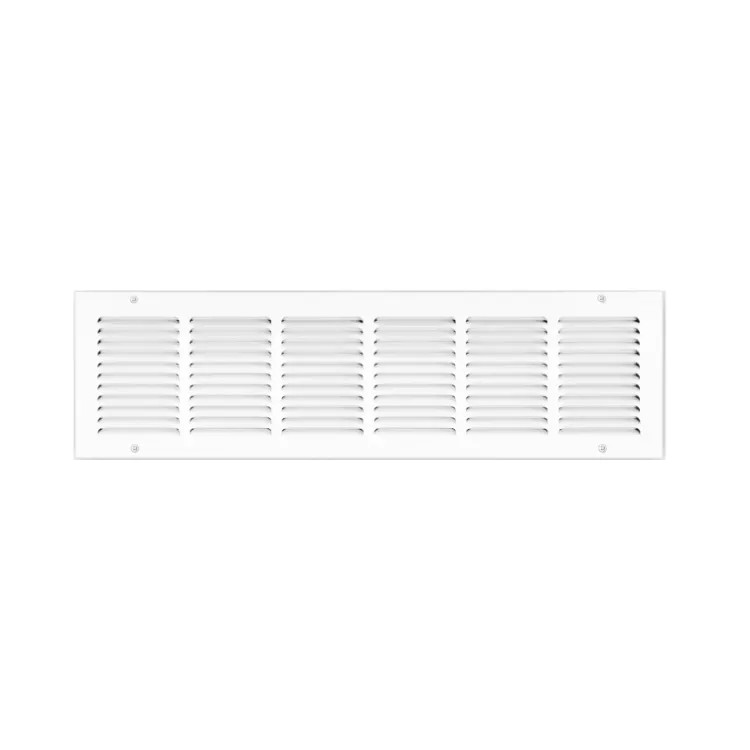 Shoemaker 1050 Series 24" x 8" Return Air Grille w/ 1/2" Spacing, White - 1050-24X8