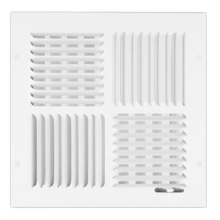 14" x 14" 4-Way Stamped Ceiling Register, White - Shoemaker 150-14X14