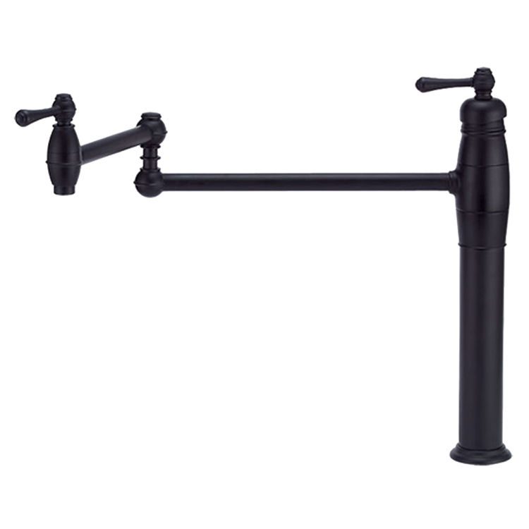 Danze Opulence Deck Mount Pot Filler Faucet, Black Satin - D206057BS